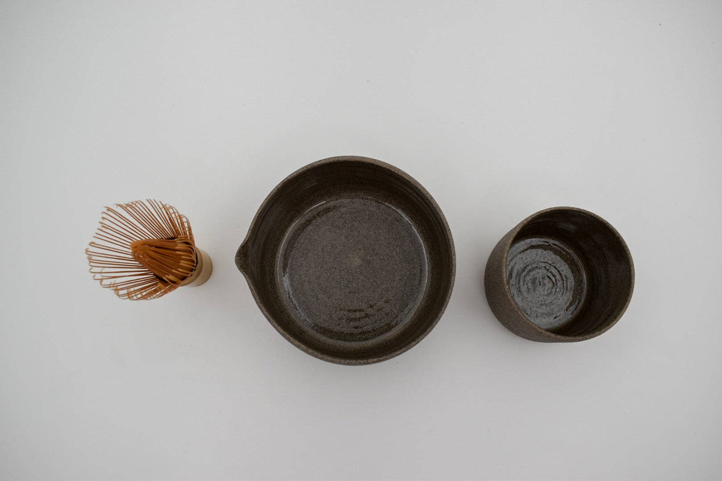 handcrafted matcha set: ceramic cup + bowl + whisk